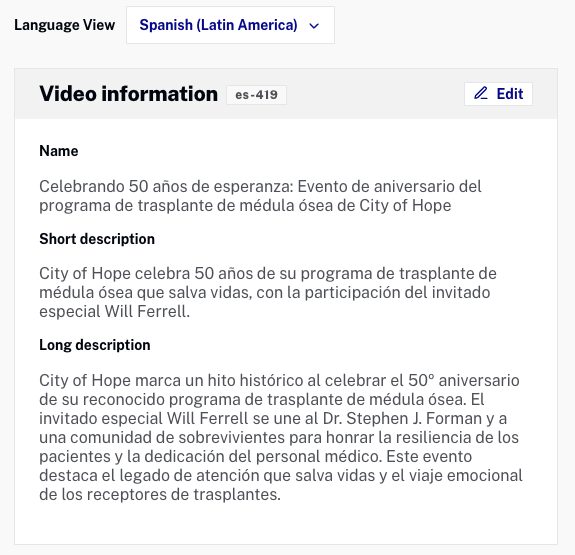Metadata localized to Spanish