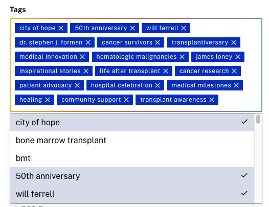 Suggested tags